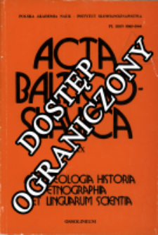Acta Baltico-Slavica T. 20 (1991)