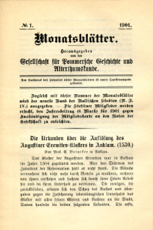 Monatsblätter Jhrg. 15, H. 1 (1901)