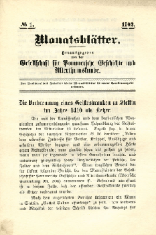 Monatsblätter Jhrg. 16, H. 1 (1902)