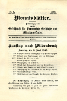 Monatsbl&auml;tter Jhrg. 16, H. 6 (1902)