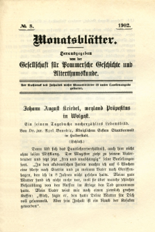 Monatsbl&auml;tter Jhrg. 16, H. 8 (1902)