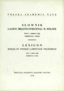 Słownik łaciny średniowiecznej w Polsce. T. 5 z. 2 (36), Imperpetuum - Incisio