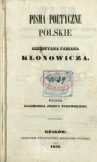 Pisma poetyczne polskie Sebestyana Fabiana Klonowicza
