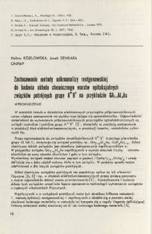 Zastosowanie metody mikroanalizy rentgenowskiej do badania składu chemicznego warstw epitaksjalnych związk&oacute;w potr&oacute;jnych grupy AIIIBV na przykładzie GA1-xAlxAs = X-ray microanalysis application for the investigation of epitaxial layer chemical composition of AIIIBV group triple compounds with the Ga1-x\alx\as as a representative of this group