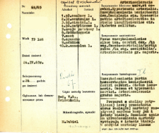 Kartoteka oceny histopatologicznej chorób układu nerwowego (1965) - opis nr 69/65