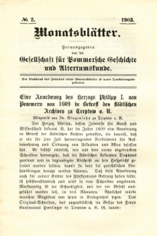 Monatsblätter Jhrg. 17, H. 2 (1903)
