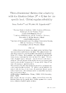 Three-Dimensional Thermo-Visco-Elasticity with the Einstein-Debye (θ3 + θ)-law for the Specific Heat.Global Regular Solvability