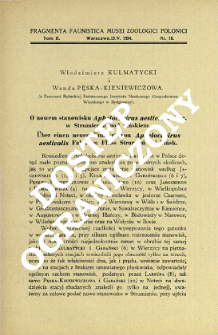 O nowem stanowisku Aphelocheirus aestivalis Fabr. w Strumieniu pod Pińskiem = &Uuml;ber einen neuen Fundort von Aphelocheirus aestivalis Fabr. im Fluss Strumień bei Pińsk