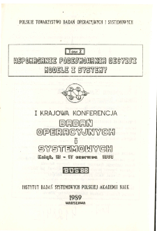 Optymalizacja metody i zastosowania. Tom 2: I Krajowa Konferencja Badań Operacyjnych i Systemowych BOS'88, Książ, 13-17 czerwca 1988 * Systemy wspomagające zarządzanie * podstawowe problemy budowy i zastosowania systemu informatycznego wspomagania dla analizy zatrudnienia urzęd&oacute;w wojew&oacute;dzkich