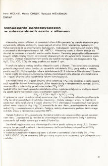 Oznaczanie zanieczyszczeń w mieszaninach azotu z silanem = Determination of impurities in nitrogen and silane mixtures