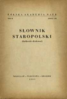 Słownik staropolski. T. 3 z. 6 (19), (Kr&oacute;lewski-Kwitować)