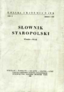 Słownik staropolski. T. 10 z. 2 (62), (Wesele-Wieli)