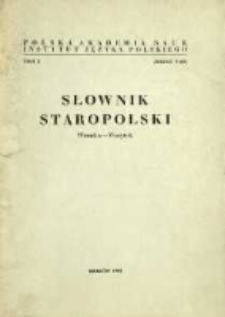 Słownik staropolski. T. 10 z. 5 (65), (Wronka-Wszytek)
