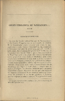 Le Congrès international des Mathématiciens en 1920