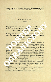 Przyczynek do znajomości gąbek słodkowodnych Polski, w szczeg&oacute;lności gatunku Trochospongilla erinaceus Vejdowsky (Ehrenberg) = Beitrag zur Kenntnis der S&uuml;sswasserschw&auml;mme Polens, insbesondere der Art Trochospongilla erinaceus Vejdowsky (Ehrenberg)