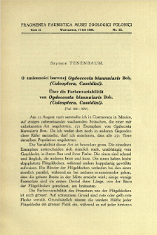 O zmienności barwnej Ogdoccosta biannularis Boh. (Coleoptera, Cassidini) = &Uuml;ber die Farbenvariabilit&auml;t von Ogdoccosta biannularis Boh. (Coleoptera, Cassidini)