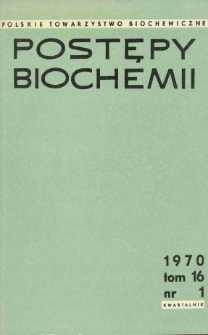 Postępy biochemii, Tom 16, Nr 1