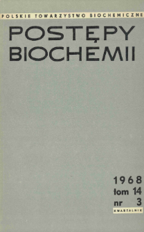 Postępy biochemii, Tom 14, Nr 3