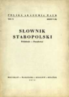 Słownik staropolski. T. 6 z. 5 (38), Pokolenie-Podarować