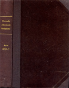 Rocznik Akademii Umiejętności w Krakowie R. 1910-11 (1911)