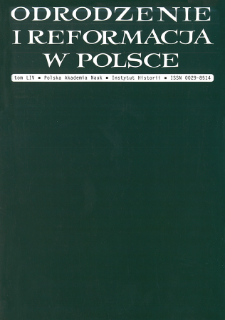 Odrodzenie i Reformacja w Polsce T. 54 (2010), Title pages, Contents