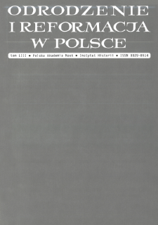 Odrodzenie i Reformacja w Polsce T. 53 (2009), Titlte pages, Contents