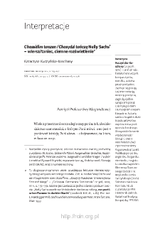 "Chassidim tanzen" / "Chasydzi tańczą" Nelly Sachs &ndash; wiersz/taniec, ciemne rozświetlenie