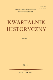 Kwartalnik Historyczny R. 100 nr 3 (1993), Recenzje
