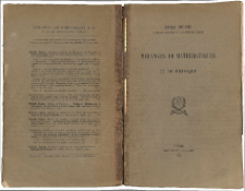 M&eacute;langes de math&eacute;matiques et de physique. Spis i dodatki
