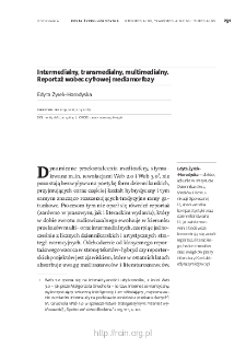 Intermedialny, transmedialny, multimedialny. Reportaż wobec cyfrowej mediamorfozy