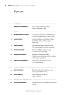 Teksty Drugie Nr 6 (2019), Table of contents