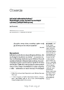 Jak badać wideoteksty kultury? Metodologia wobec wyzwań humanistyki cyfrowej i polityki historycznej