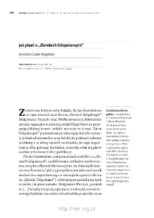 Jak pisać o &bdquo;Ziemiach Odzyskanych&rdquo;