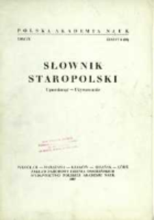 Słownik staropolski. T. 9 z. 6 (60), (Upomionąć-Używowanie)