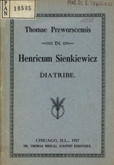Thomae preworscensis in Henricum Sienkiewicz diatribe