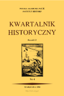 Kwartalnik Historyczny R. 101 nr 4 (1994), Title pages, Contents