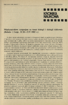 Międzynarodowe sympozjum na temat biologii i ekologii dżdżownic (Bolonia i Capri, 31 III- 5IV 1985 r.)