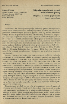 Migracja w populacjach gryzoni - dwadzieścia lat p&oacute;źniej
