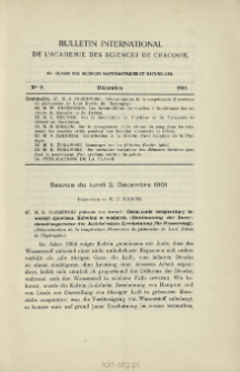 Bulletin International de L'Acad&eacute;mie des Sciences de Cracovie. Classe des Sciences Math&eacute;matiques et Naturelles. Anzeiger der Akademie der Wissenschaften in Krakau. Mathematisch-Naturwissenschaftliche Klasse. Reihe B, Biologische Wissenschaften. S&eacute;rie B, Sciences Naturelles, No 9