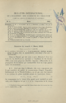 Bulletin International de L'Acad&eacute;mie des Sciences de Cracovie. Classe des Sciences Math&eacute;matiques et Naturelles. Anzeiger der Akademie der Wissenschaften in Krakau. Mathematisch-Naturwissenschaftliche Klasse. Reihe B, Biologische Wissenschaften. S&eacute;rie B, Sciences Naturelles, No 3