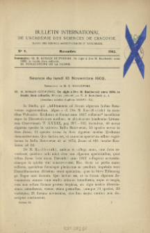 Bulletin International de L'Acad&eacute;mie des Sciences de Cracovie. Classe des Sciences Math&eacute;matiques et Naturelles. Anzeiger der Akademie der Wissenschaften in Krakau. Mathematisch-Naturwissenschaftliche Klasse. Reihe B, Biologische Wissenschaften. S&eacute;rie B, Sciences Naturelles, No 9