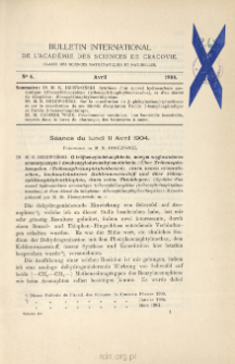 Bulletin International de L'Acad&eacute;mie des Sciences de Cracovie. Classe des Sciences Math&eacute;matiques et Naturelles. Anzeiger der Akademie der Wissenschaften in Krakau. Mathematisch-Naturwissenschaftliche Klasse. Reihe B, Biologische Wissenschaften. S&eacute;rie B, Sciences Naturelles, No 4