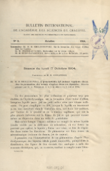 Bulletin International de L'Acad&eacute;mie des Sciences de Cracovie. Classe des Sciences Math&eacute;matiques et Naturelles. Anzeiger der Akademie der Wissenschaften in Krakau. Mathematisch-Naturwissenschaftliche Klasse. Reihe B, Biologische Wissenschaften. S&eacute;rie B, Sciences Naturelles, No 8
