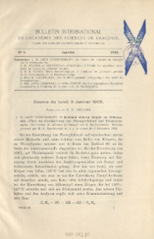 Bulletin International de L'Acad&eacute;mie des Sciences de Cracovie. Classe des Sciences Math&eacute;matiques et Naturelles. Anzeiger der Akademie der Wissenschaften in Krakau. Mathematisch-Naturwissenschaftliche Klasse. Reihe B, Biologische Wissenschaften. S&eacute;rie B, Sciences Naturelles, No 1