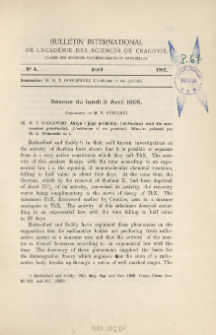 Bulletin International de L'Acad&eacute;mie des Sciences de Cracovie. Classe des Sciences Math&eacute;matiques et Naturelles. Anzeiger der Akademie der Wissenschaften in Krakau. Mathematisch-Naturwissenschaftliche Klasse. Reihe B, Biologische Wissenschaften. S&eacute;rie B, Sciences Naturelles, No 4