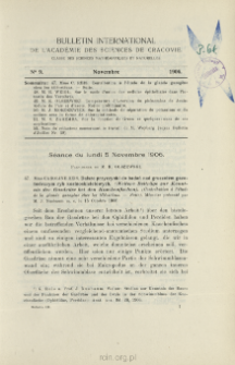 Bulletin International de L'Acad&eacute;mie des Sciences de Cracovie. Classe des Sciences Math&eacute;matiques et Naturelles. Anzeiger der Akademie der Wissenschaften in Krakau. Mathematisch-Naturwissenschaftliche Klasse. Reihe B, Biologische Wissenschaften. S&eacute;rie B, Sciences Naturelles, No 9