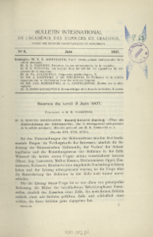 Bulletin International de L'Acad&eacute;mie des Sciences de Cracovie. Classe des Sciences Math&eacute;matiques et Naturelles. Anzeiger der Akademie der Wissenschaften in Krakau. Mathematisch-Naturwissenschaftliche Klasse. Reihe B, Biologische Wissenschaften. S&eacute;rie B, Sciences Naturelles, No 6