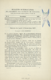 Bulletin International de L'Acad&eacute;mie des Sciences de Cracovie. Classe des Sciences Math&eacute;matiques et Naturelles. Anzeiger der Akademie der Wissenschaften in Krakau. Mathematisch-Naturwissenschaftliche Klasse. Reihe B, Biologische Wissenschaften. S&eacute;rie B, Sciences Naturelles, No 9