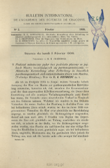 Bulletin International de L'Acad&eacute;mie des Sciences de Cracovie. Classe des Sciences Math&eacute;matiques et Naturelles. Anzeiger der Akademie der Wissenschaften in Krakau. Mathematisch-Naturwissenschaftliche Klasse. Reihe B, Biologische Wissenschaften. S&eacute;rie B, Sciences Naturelles, No 2