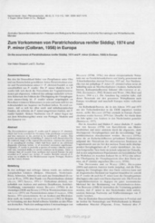 Zum Vorkommen von Paratrichodorus renifer Siddiqi, 1974 und P. minor (Colbran, 1956) in Europa